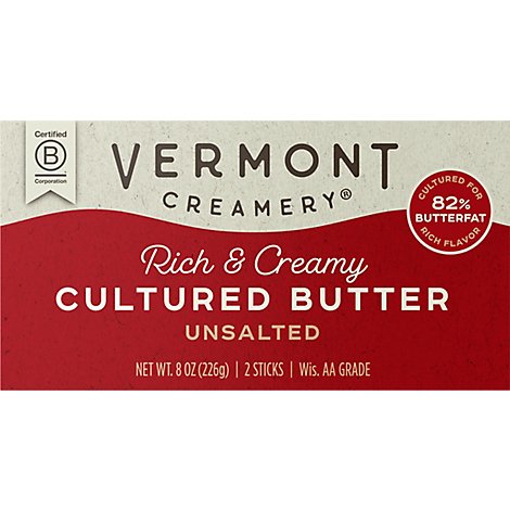 Vermont Creamery Cultured Butter Sticks Unsalted 2 Count - 8 Oz