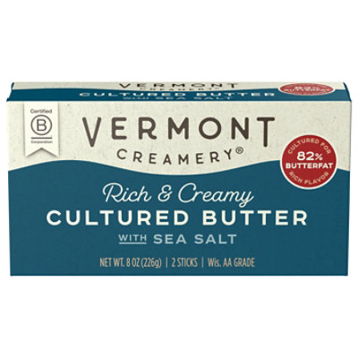 Vermont Creamery Cultured Butter Sticks Sea Salt 2 Count - 8 Oz - Image 2
