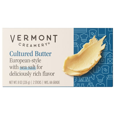 Vermont Creamery Cultured Butter Sticks Sea Salt 2 Count - 8 Oz - Image 1