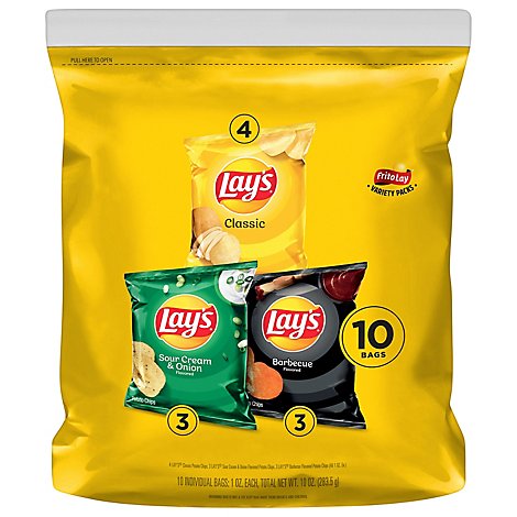 Lays Potato Chips Variety Pack 10 Count - 10 Oz