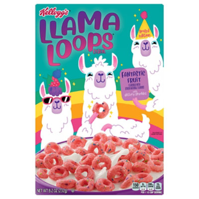 Llama Loops Breakfast Cereal Fantastic Fruit with Glittery