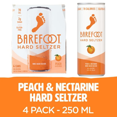 Barefoot Seltzer Hard Wine Based Peach & Nectarine Gluten Free Pack - 4-8.4 Fl. Oz. - Image 3
