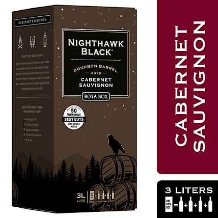Bota Box Nighthawk Black Bourbon Barrel Cabernet Sauvignon Red Wine - 3 Liter - Image 1