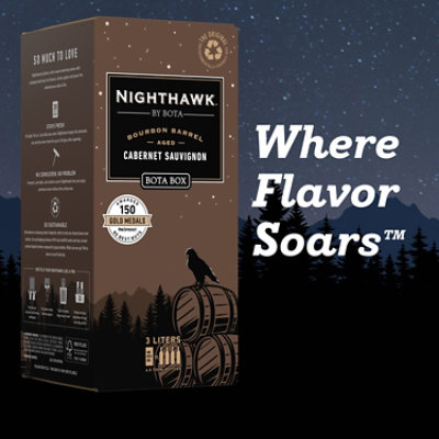 Bota Box Nighthawk Black Bourbon Barrel Cabernet Sauvignon Red Wine - 3 Liter - Image 3