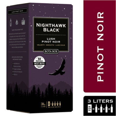 Bota Box Nighthawk Black Lush Pinot Noir Red Wine - 3 Liter - Vons