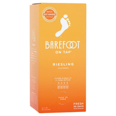 Barefoot On Tap White Wine Riesling Box - 3 Liter - Image 1