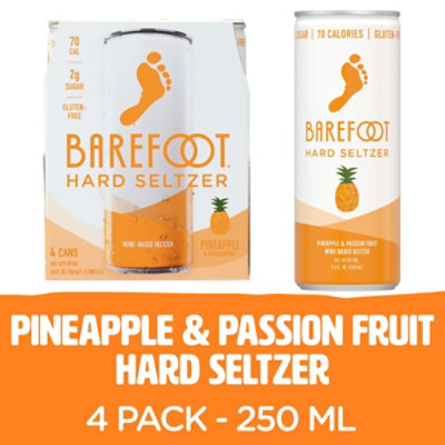 Barefoot Wine Pineapple & Passion Fruit Hard Seltzer Single Serve Cans - 4-250 Ml - Image 3