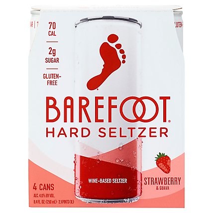 Barefoot Seltzer Hard Wine Based Strawberry & Guava Gluten Free Pack - 4-8.4 Fl. Oz. - Image 2