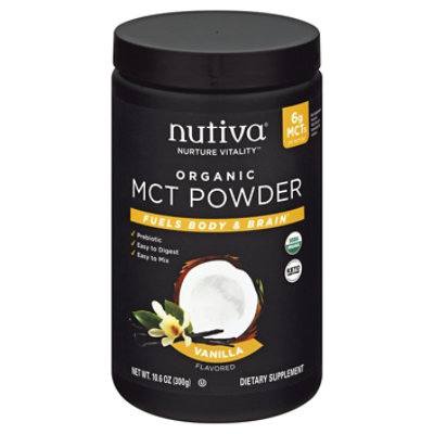Nutiva Powder Mct Vanilla - 10.6 Oz