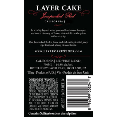 Layer Cake Jampacked Red Blend Wine - 750 Ml - Image 6