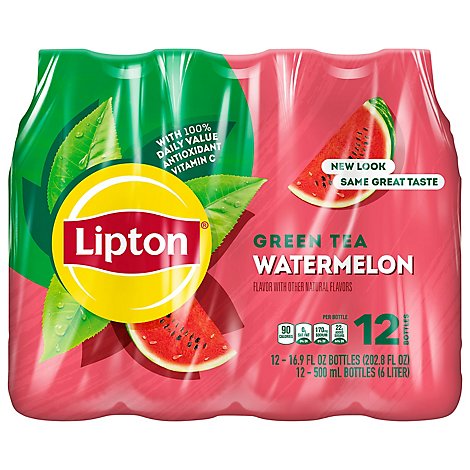 Lipton Green Tea Watermelon Flavor - 12-16.9Fl. Oz.