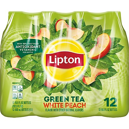 Lipton Green Tea White Peach - 12-16.9Fl. Oz. - Image 1