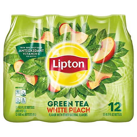 Lipton Green Tea White Peach - 12-16.9Fl. Oz.