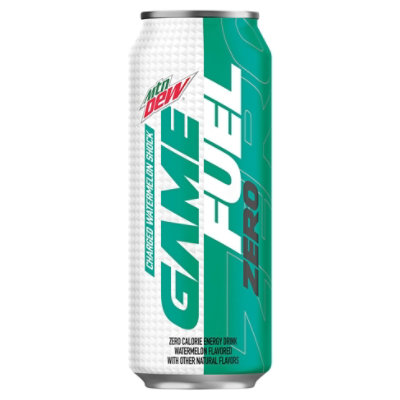 Mtn Dew Amp Energy Drink Game Fuel Zero Charged Watermelon Shock Can - 16 Fl. Oz.