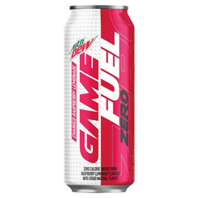 Mtn Dew Amp Energy Drink Game Fuel Zero Charged Raspberry Lemonade 16 Fl Oz Albertsons