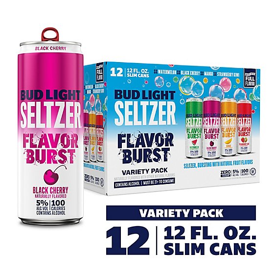 Bud Light Gluten Free Hard Seltzer Variety Pack Slim Cans - 12-12 Fl. Oz.