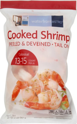 waterfront BISTRO Shrimp Cooked Peeled & Deveined Tail On Colossal 13-15 Count - 2 Lb - Image 2