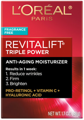 L'Oreal Paris Revitalift Triple Power Face Moisturizer Fragrance Free - 1.7 Oz - Image 3