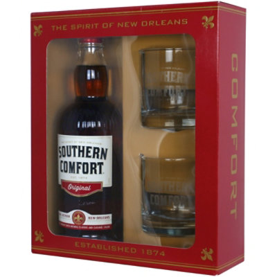 Southern Comfort Original Whiskey With 2 Rock Glasses 70 Proof - 750 Ml