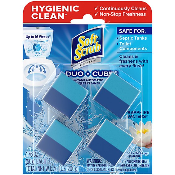 Soft Scrub Duo-Cubes Sapphire Waters In-Tank Toilet Bowl Cleaner - 4 Count