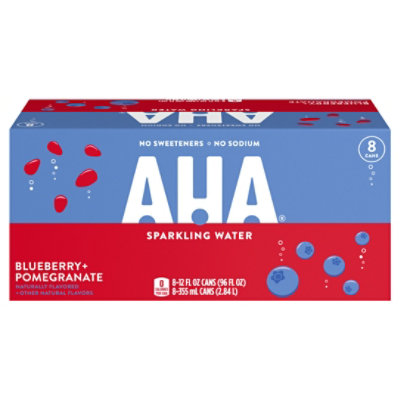 AHA Sparkling Water Blueberry Pomegranate - 8-12 Fl. Oz. - albertsons