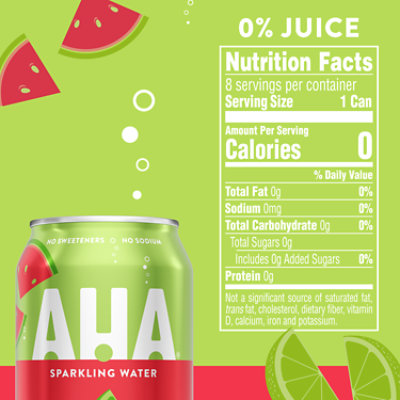 AHA Sparkling Water Lime Watermelon - 8-12 Fl. Oz. - Image 4