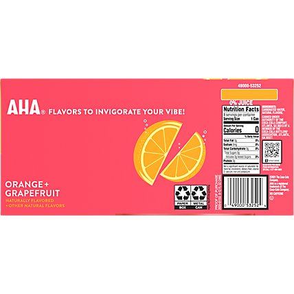 AHA Sparkling Water Orange Grapefruit - 8-12 Fl. Oz. - Image 6