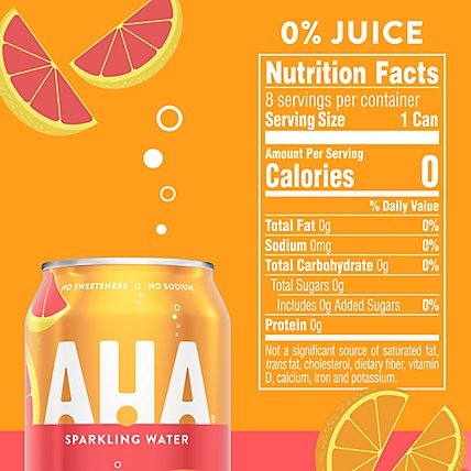 AHA Sparkling Water Orange Grapefruit - 8-12 Fl. Oz. - Image 4