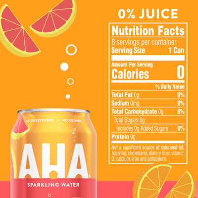 AHA Sparkling Water Orange Grapefruit - 8-12 Fl. Oz. - Image 4
