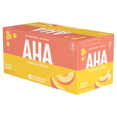 AHA Sparkling Water Peach Honey - 8-12 Fl. Oz. - Image 3