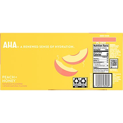 AHA Sparkling Water Peach Honey - 8-12 Fl. Oz. - Image 6