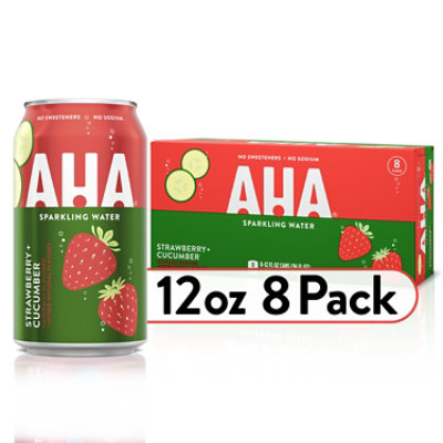 AHA Sparkling Water Strawberry Cucumber - 8-12 Fl. Oz. - Image 3