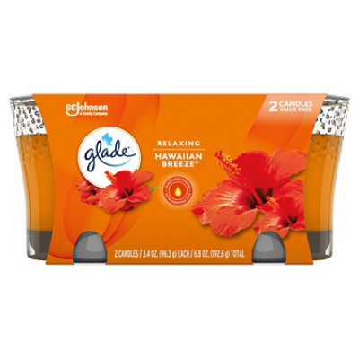 Glade Hawaiian Breeze Fragrance Infused Essential Oils Lead Free 1 Wick Candle - 2-3.4 Oz