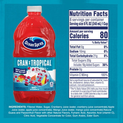 Ocean Spray Juice Drink Cranberry Tropical - 64 Fl. Oz. - Image 4