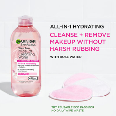 Garnier SkinActive Micellar Cleansing Water with Rose Water and Glycerin - 13.5 Fl. Oz. - Image 2