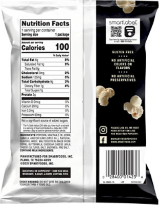 Smartfood Popcorn White Cheddar Plastic Bag - .625 Oz - Image 6