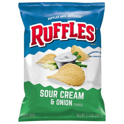 Ruffles Potato Chips Sour Cream And Onion - 2.5 Oz