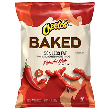 CHEETOS Baked Flamin Hot Cheese Flavored Snacks Plastic Bag - 2.75 Oz - Image 2