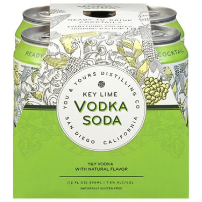 You & Yours Key Lime Vodka Soda Rtd 4pkc - 4-12 Fl. Oz.