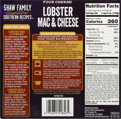 Shaws Lobster Mac N Cheese - 18 Oz - Image 5