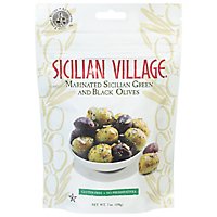 Sicilian Village Olives Grn Blck Mrntd - 7 Oz - Image 1