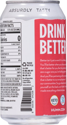 Humm Raspberry Lime Probiotic Seltzer - 12 FL. Oz. - Image 6