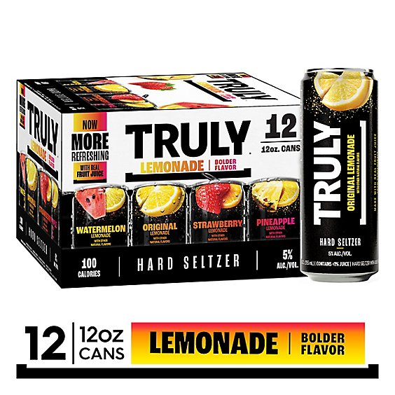 Truly Hard Seltzer Lemonade Variety Pack Spiked & Sparkling Water - 12-12 Fl. Oz.