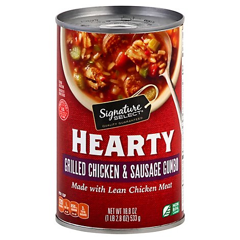 Signature Select Soup Hearty Chicken Sausage Gumbo - 18.8 Oz