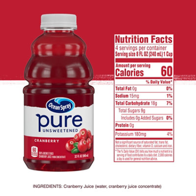 Ocean Spray Juice Pure Cranberry Unsweetened - 32 Fl. Oz. - Image 4