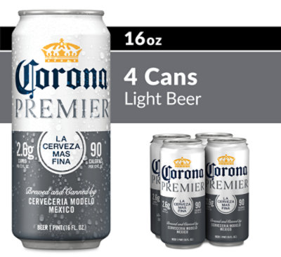 Corona Premier Mexican Lager Light Beer Cans 4.0% ABV - 4-16 Fl. Oz. - Image 1