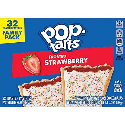Pop-Tarts Breakfast Toaster Pastries Frosted Strawberry 32 Count - 54.1 Oz - Image 2