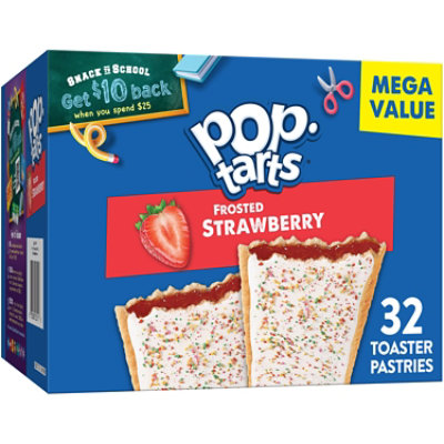 Pop-Tarts Toaster Pastries Frosted Strawberry Breakfast Foods 32 Count - 54.1 Oz - Image 1
