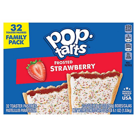 Pop-Tarts Breakfast Toaster Pastries Frosted Strawberry 32 Count - 54.1 Oz