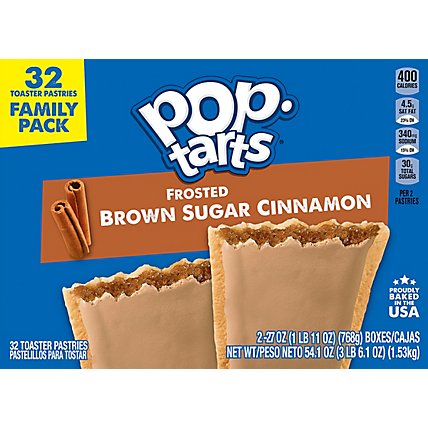 Pop-Tarts Breakfast Toaster Pastries Frosted Brown Sugar Cinnamon 16 Count - 54.1 Oz - Image 2